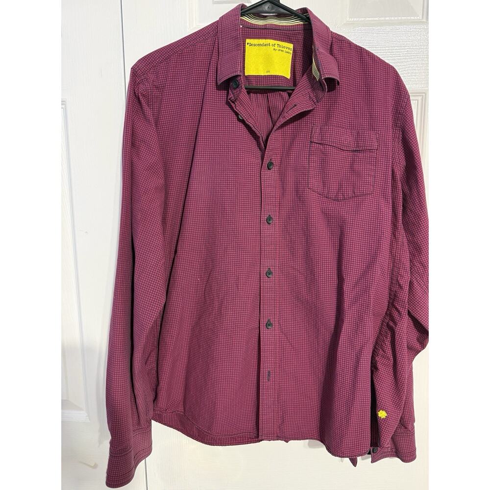 Descendant of Thieves Shirt 2XL Red Gingham Button Down Limited Ed